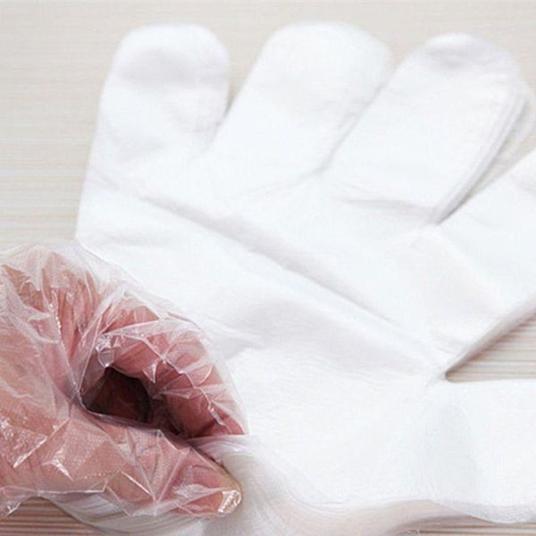 resistance bands 100pair vinyl gloves - powder clear, latex and allergy plastic, work, service, cleaning for adult